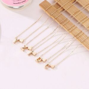 LETTER Heart Necklace in Gold & Silver Tone NWT